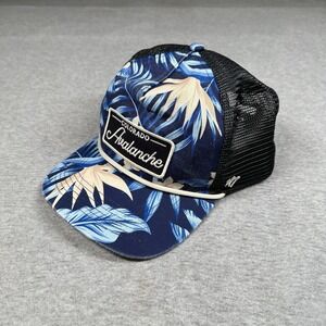 Colorado Avalanche Trucker Hat OSFA Mesh Back Navy Palm Print NHL Hockey '47‎